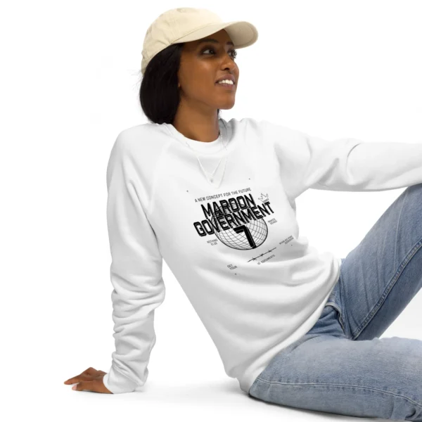 Unisex organic raglan sweatshirt